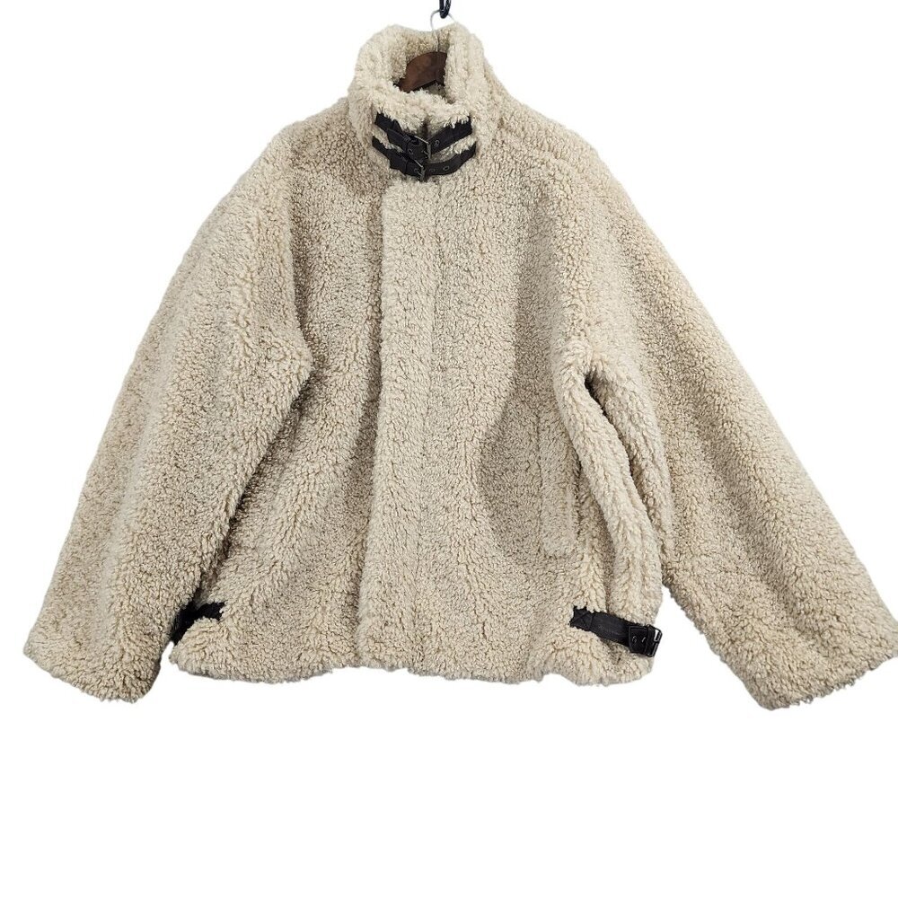 Asos Design Sherpa Teddy Jacket XL Polyester & Cotton Blend Men's Outerwear JPT